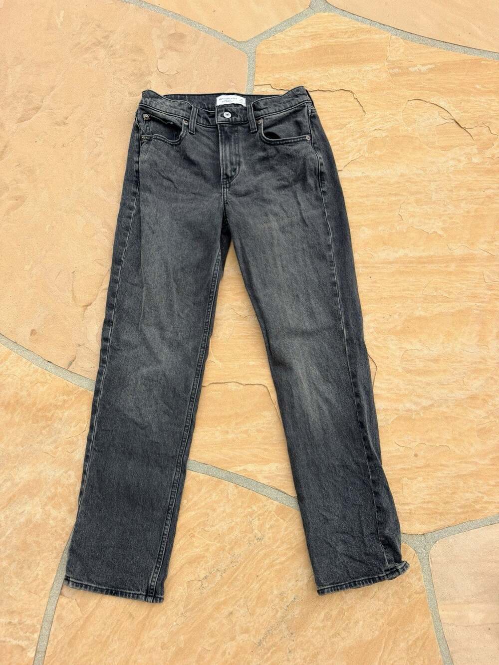 Abercrombie & Fitch Jeans Womens Size 26 The 90's Straight Mid Rise Black Jeans